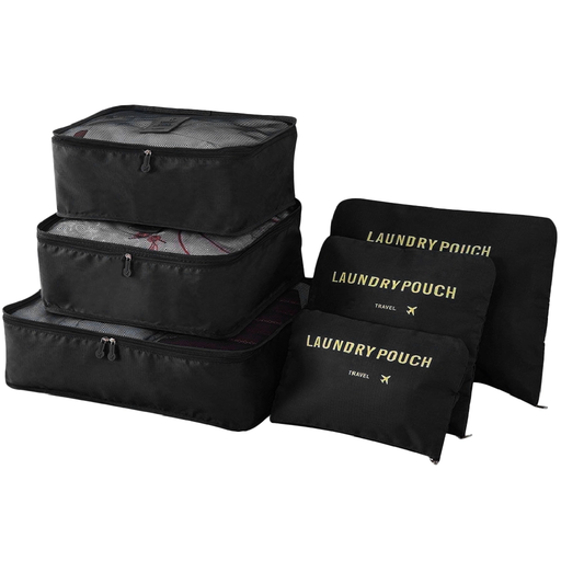 Schwarzes Reiseorganizer-Set schwarz